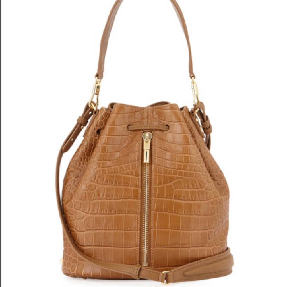 Elizabeth and James Cynnie Crocodile Embossed Bucket Bag